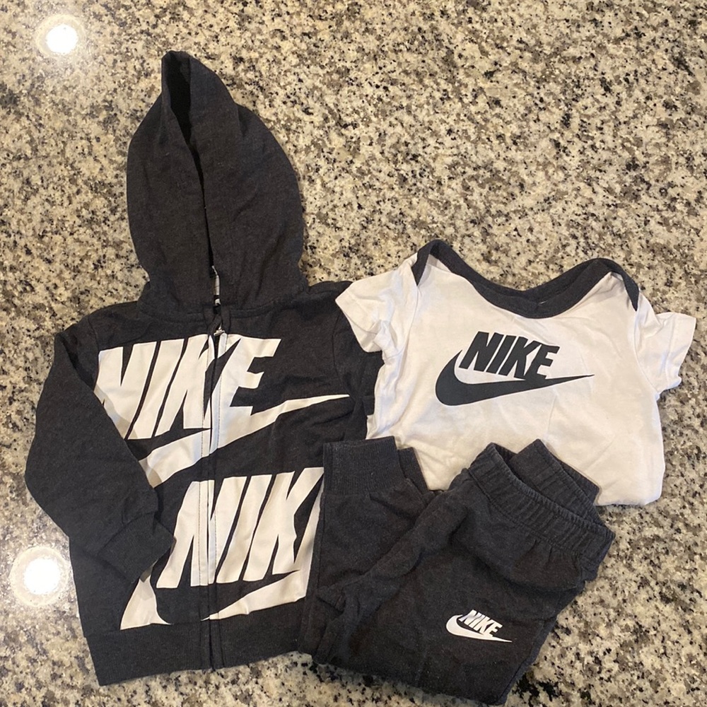 Toddler Nike joggers, zip up hoody and onesie